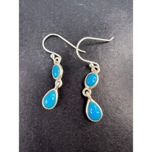 NEW sterling silver turquoise dangle earrings